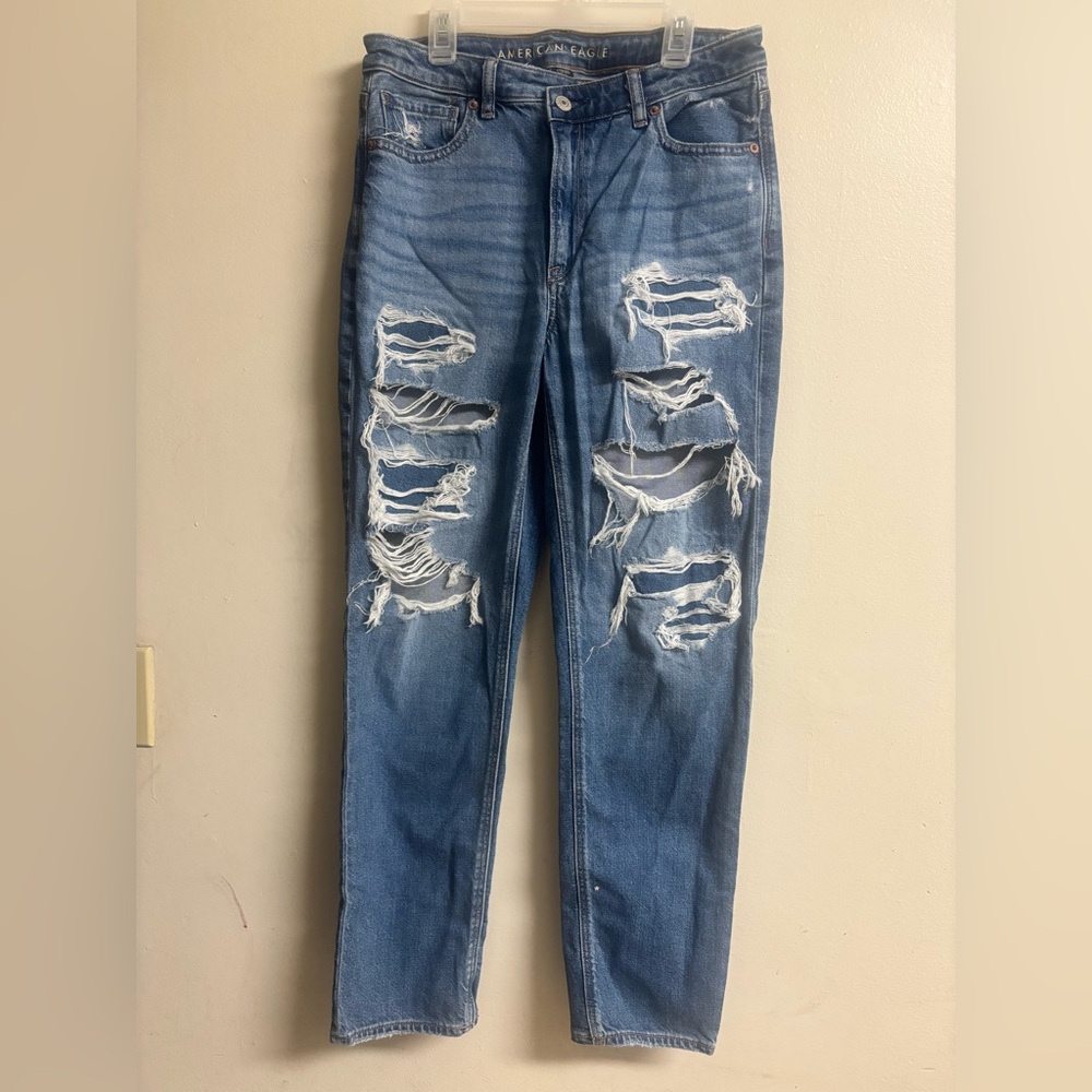 American Eagle Outfitters women Ripped Blue Jeans - Picture 6 of 8